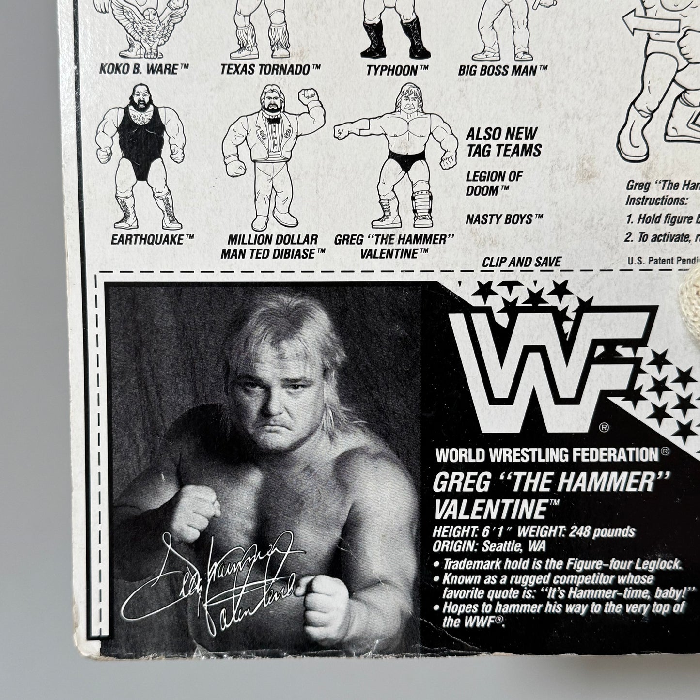 WWF Hasbro Greg "The Hammer" Valentine Series 3 MOC