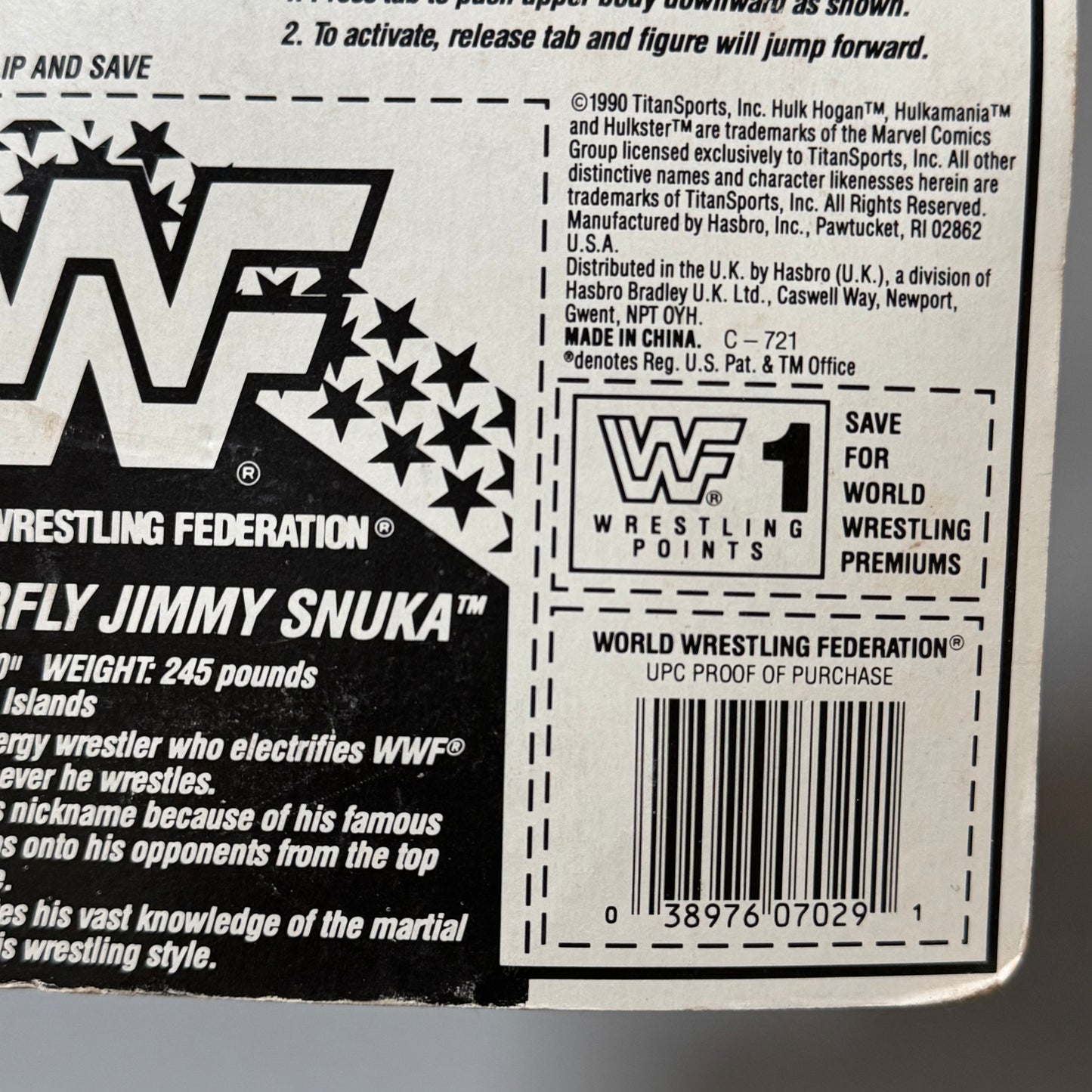 WWF Hasbro Superfly Jimmy Snuka Series 2 MOC