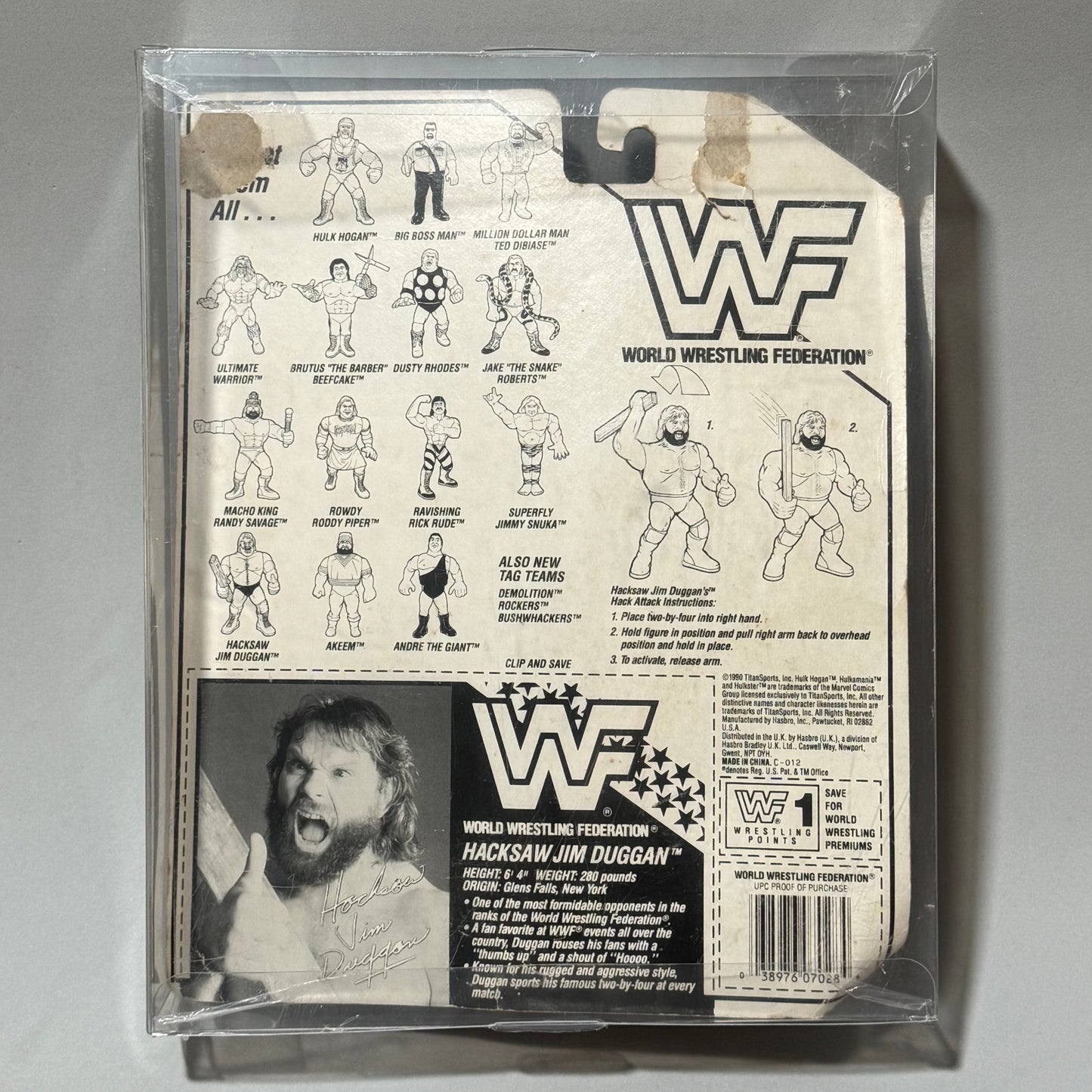 WWF Hasbro Hacksaw Jim Duggan Series 2 MOC