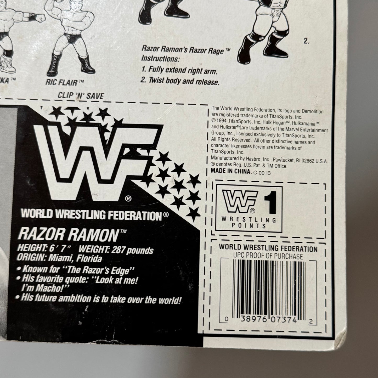 WWF Hasbro Razor Ramon (Purple Trunks) Series 10 MOC