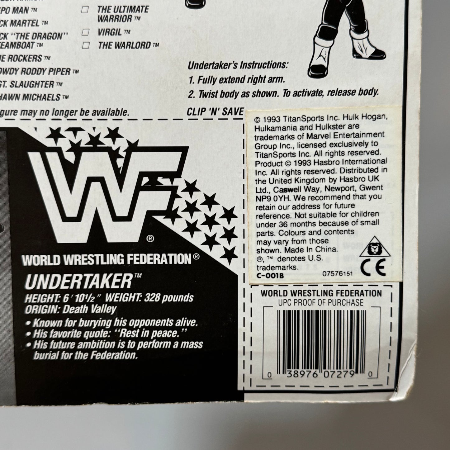 WWF Hasbro Undertaker Series 8 MOC