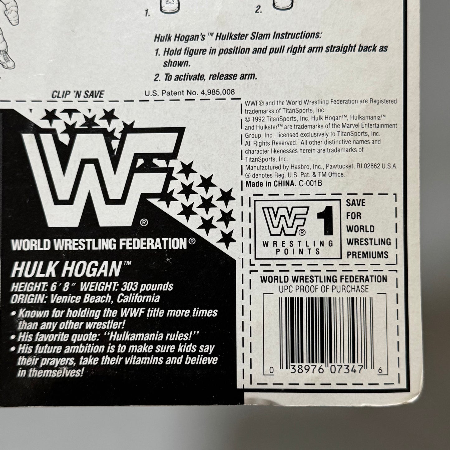 WWF Hasbro Hulk Hogan Series 5 MOC