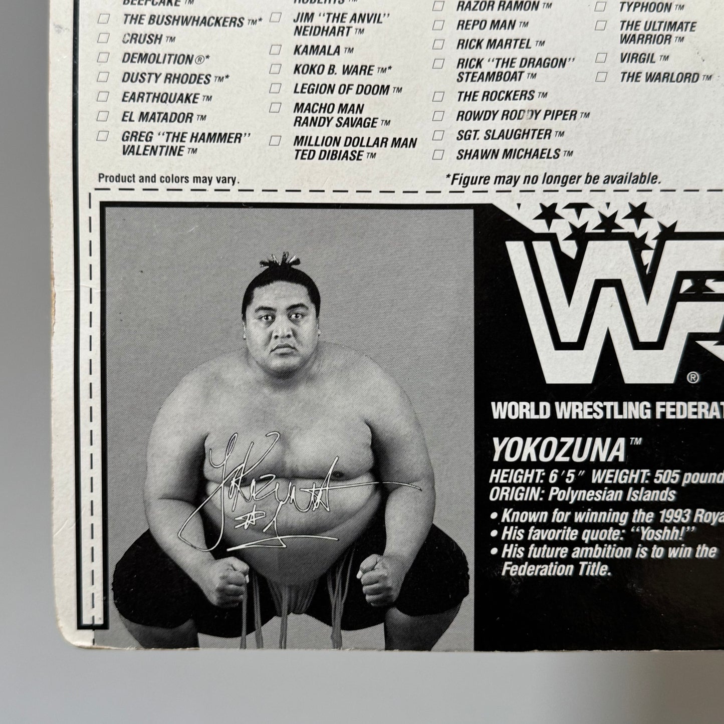 WWF Hasbro Yokozuna Series 8 MOC