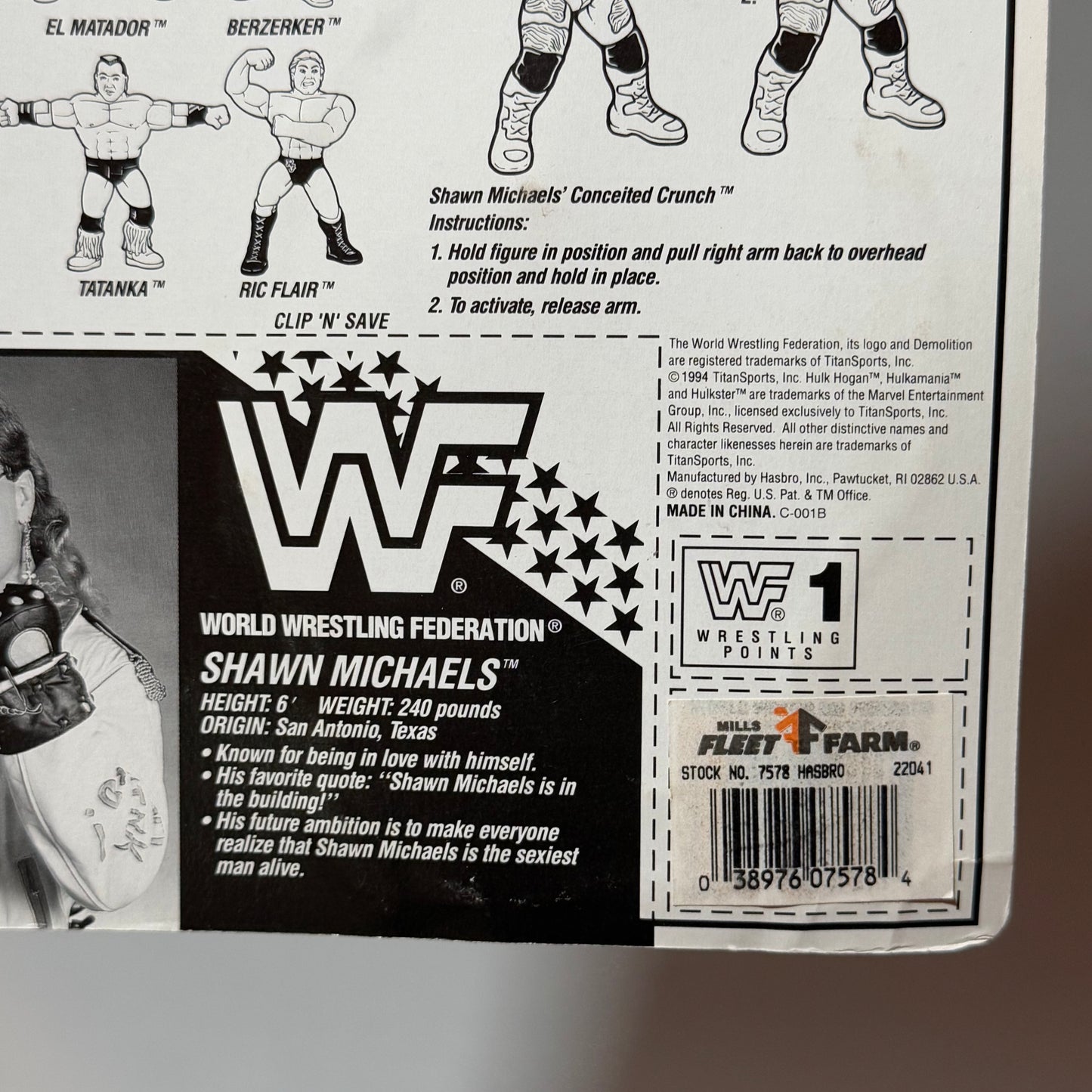 WWF Hasbro Shaun Michaels (White Trunks) Series 10 MOC