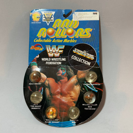 WWF Wrestling Vintage Rad Rollers Collectable Action Marbles