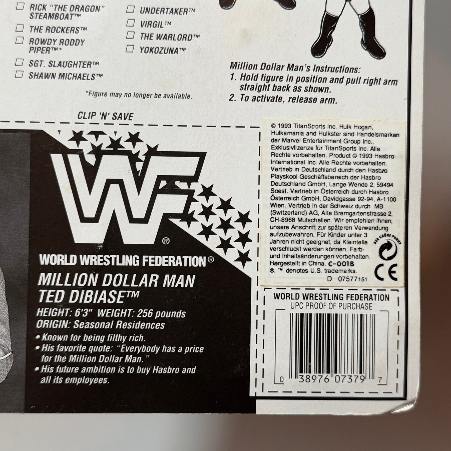 WWF Hasbro Million Dollar Man Ted DiBiase Series 9 MOC