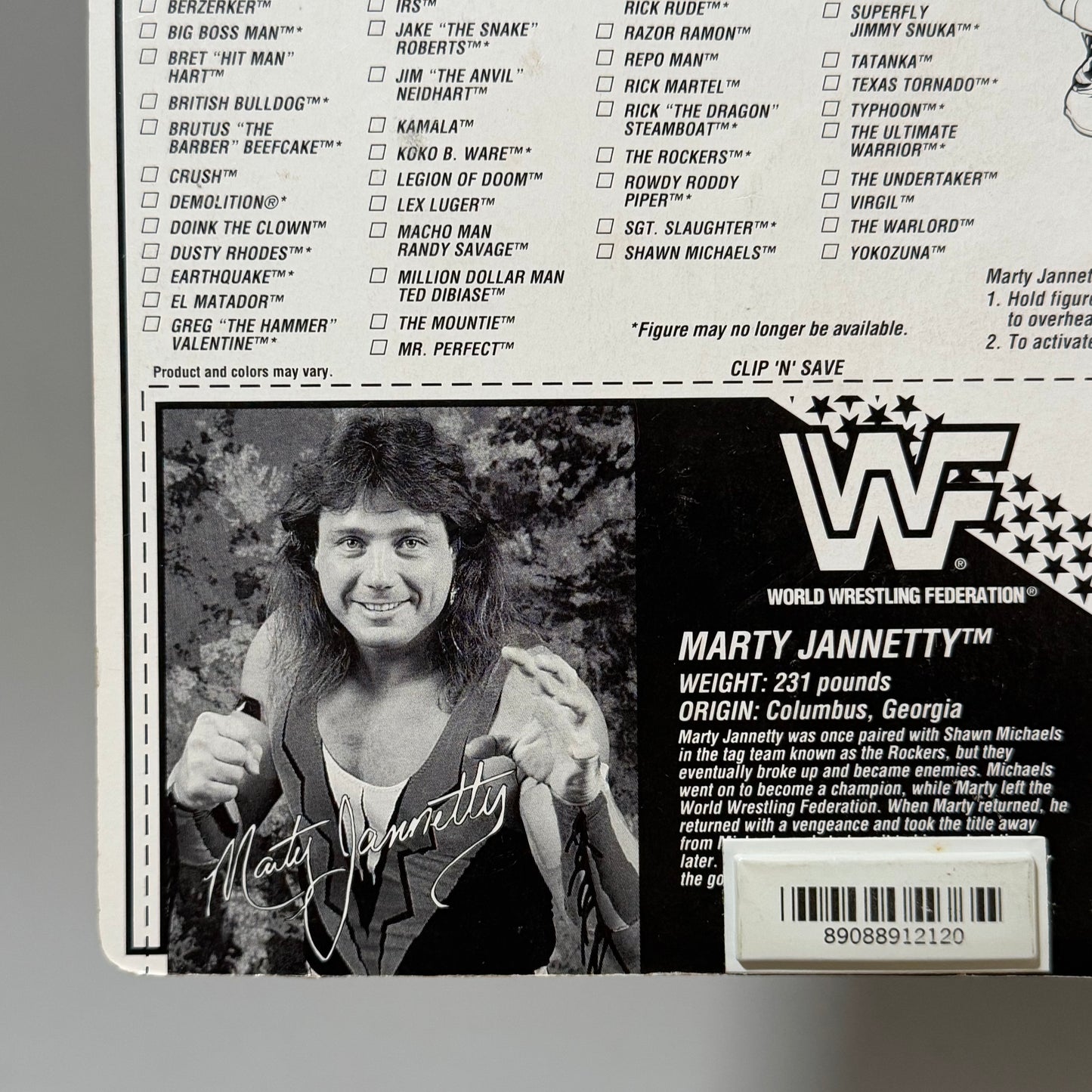 WWF Hasbro Marty Jannetty Series 10 MOC