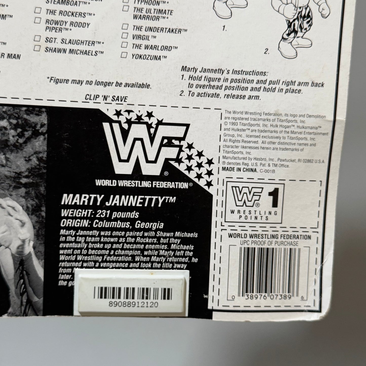 WWF Hasbro Marty Jannetty Series 10 MOC