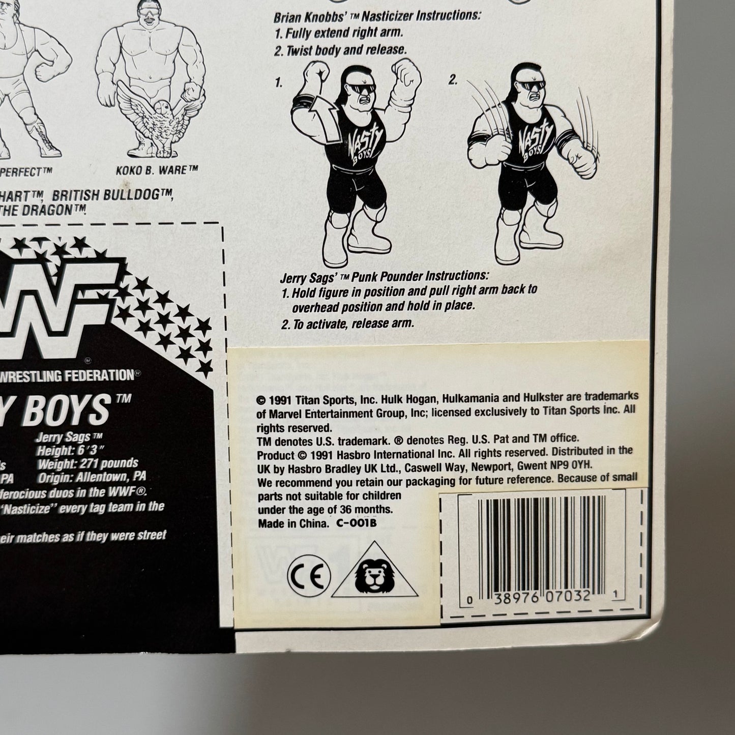 WWF Hasbro Nasty Boys Tag Team MOC