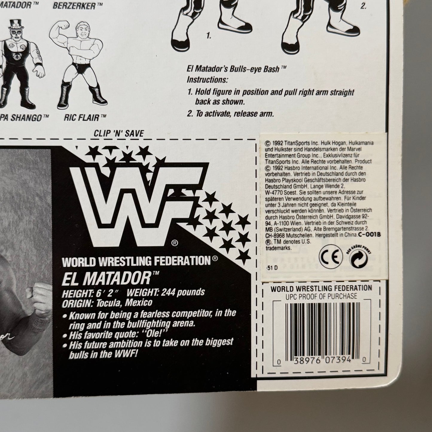 WWF Hasbro El Matador Series 6 MOC