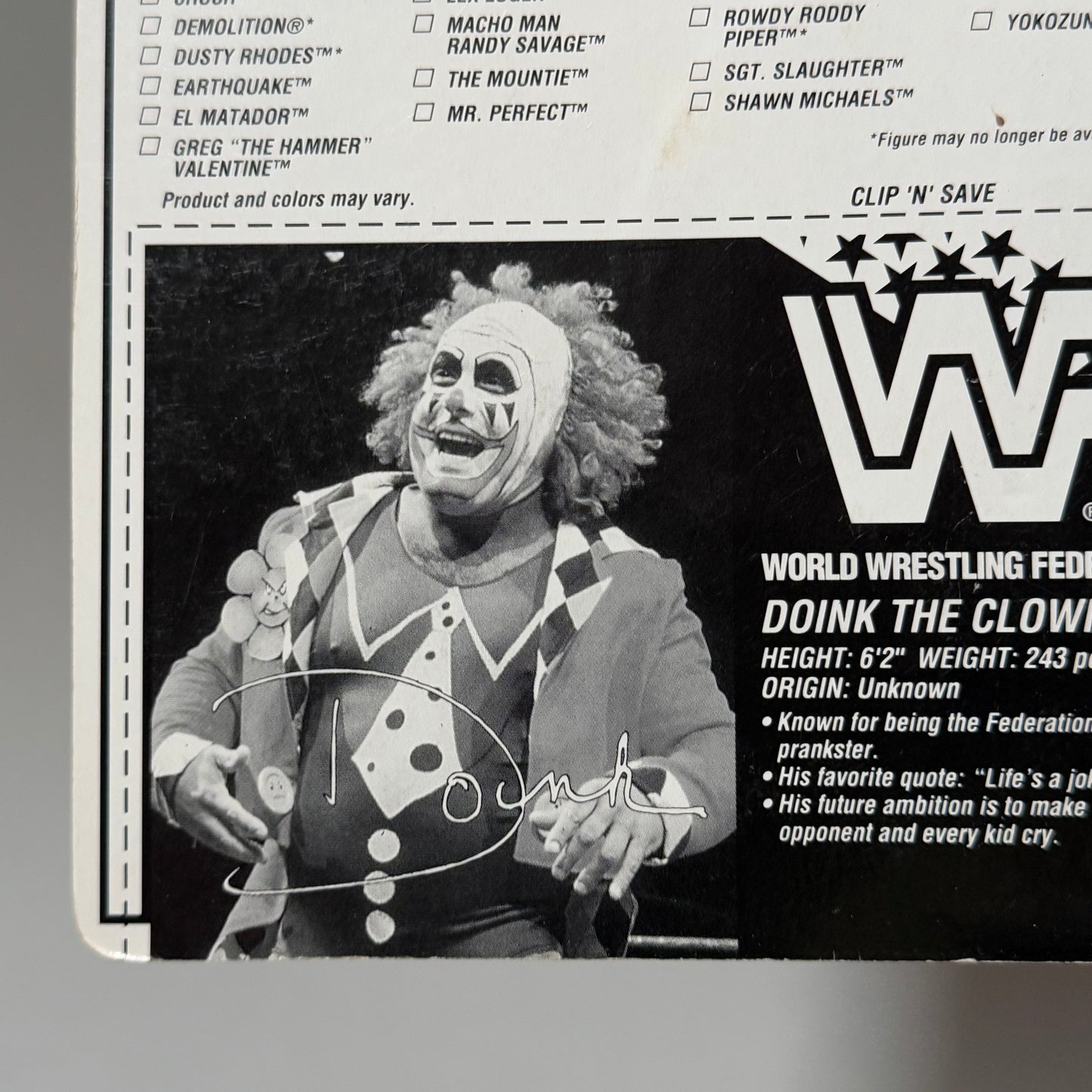 WWF Hasbro Doink The Clown Series 9 MOC