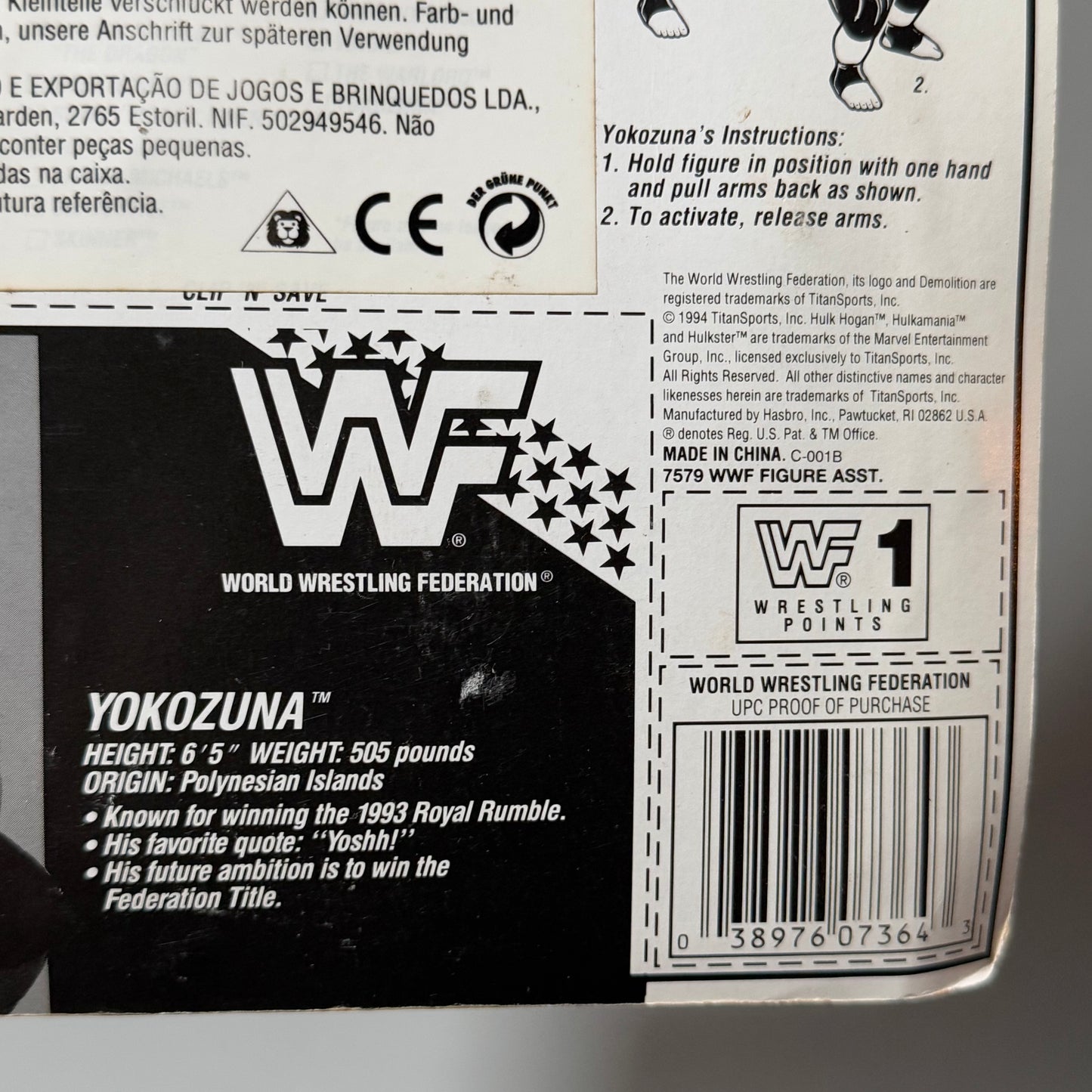 WWF Hasbro Yokozuna Series 11 MOC