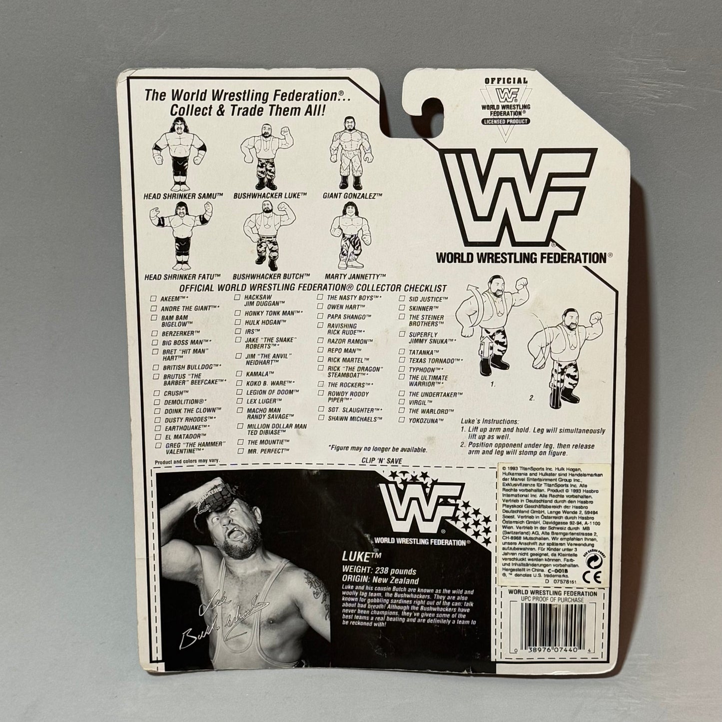 WWF Hasbro Luke Of The Bushwhackers Series 10 MOC