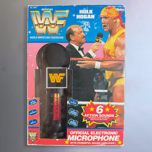 WWF Playtime Official Electronic Microphone Wrestler Hasbro WWE 1991 Hulk Hogan